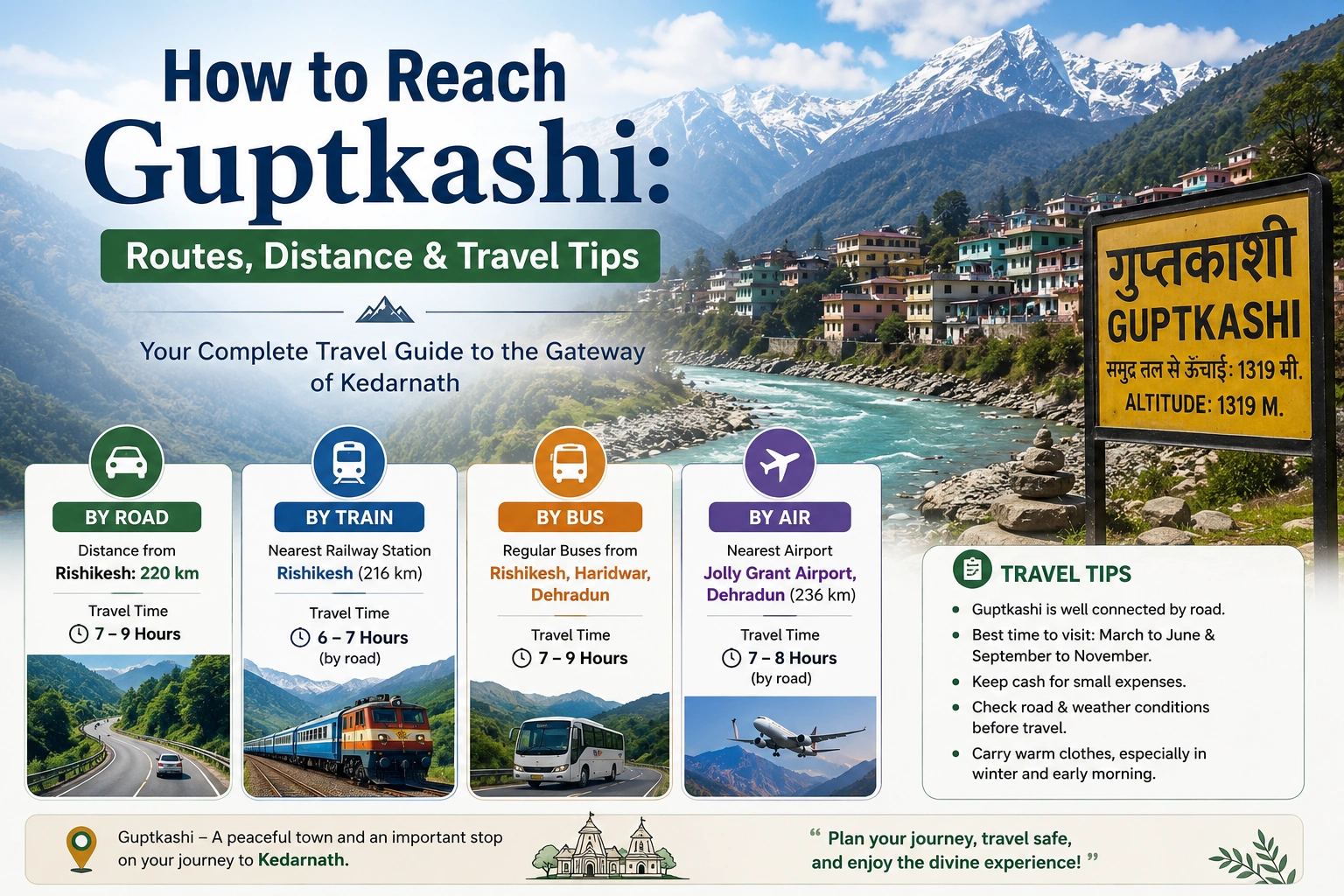 how to reach guptkashi