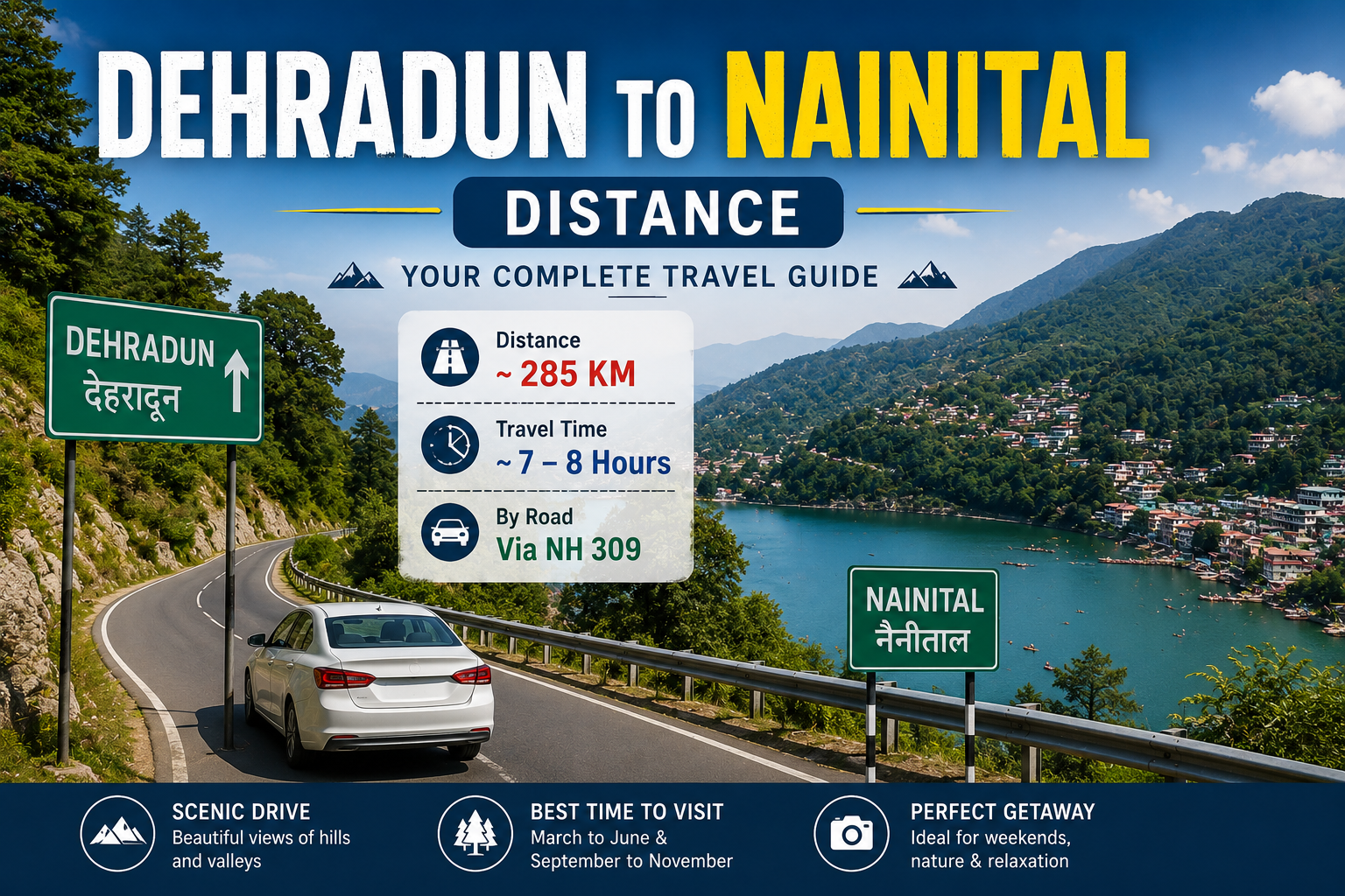Dehradun to Nainital Distance