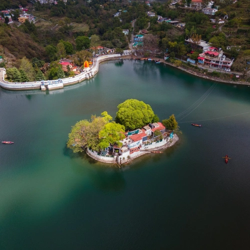 Bhimtal lake island aquarium Kumaon Nainital